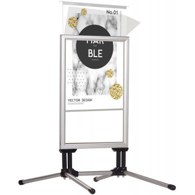 A-Z Reklama CZ Venkovní stojan Windtalker Slide-in SwingPro na plakát formátu A1 - Stříbrný – Sleviste.cz