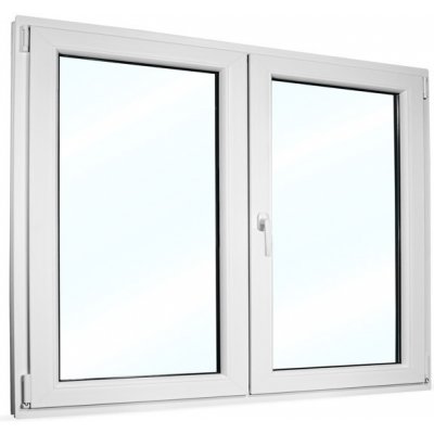 SkladOken.cz Plastové okno 150x120 cm (1500x1200 mm), dvoukřídlé se štulpem, bílé, PRAVÉ – HobbyKompas.cz