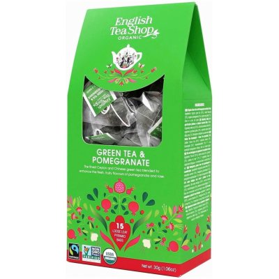 English Tea Shop Zelený čaj s granátovým jablkem 15 pyramidek bio a fairtrade