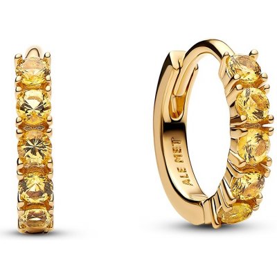 Pandora Pozlacené kruhy se žlutými krystaly Timeless Shine 263849C01 – Zboží Mobilmania