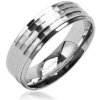 Prsteny Šperky eshop Snubní prsten s matným středovým pruhem a lesklým okrajem B2.7