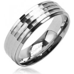 Šperky eshop Snubní prsten s matným středovým pruhem a lesklým okrajem B2.7