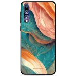 Pouzdro Mobiwear Glossy Huawei P20 Pro - G025G - Azurový a oranžový mramor