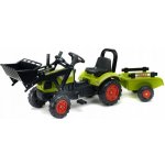 Falk šlapací traktor 2070W Claas backhoe s přední a zadní lžící a přívěsem – Zboží Dáma