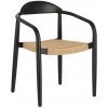 Zahradní židle a křeslo Kave Home Glynis zahradní židle z eukalytového dřeva černá/béžová