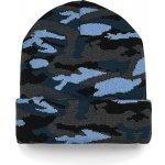 Beechfield zimní maskáčová čepice Camo Cuffed beanie nebesky modrá – Hledejceny.cz