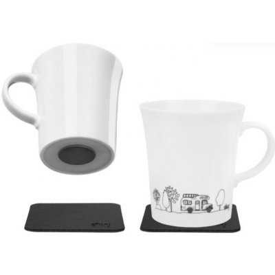 Silwy magnetická sada porcelánových hrnků + 2 podložky 270 ml – Zboží Dáma