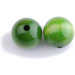 Dřevěné korálky 20mm - 2ks Barva: sv. zelená – Zboží Dáma