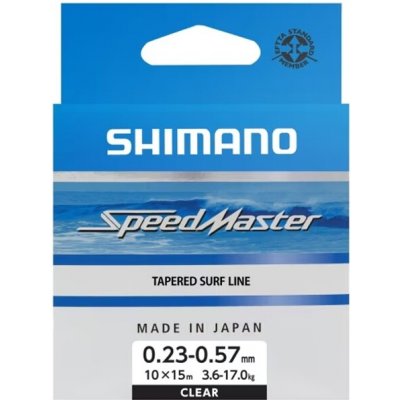 Shimano Line Speedmaster Surf Taper ld 10x15m 0,26-0,57mm Clear – Zboží Mobilmania