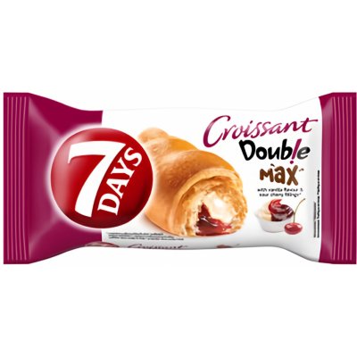 7 Days Double Croissant s náplní s vanilkovou příchutí a s náplní s višněmi 80 g