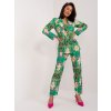 Dámský kostým Italy Moda vzorovaný komplet saka a kalhot -dhj-kmpl-17131.32x-green