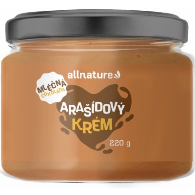 Allnature Arašídový krém s mléčnou čokoládou 220 g – Zboží Mobilmania