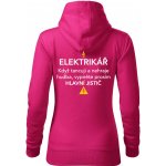 Elektrikář hlavní jistič Nápis na zádech mikina dámská Cape s kapucí Purpurová – Sleviste.cz
