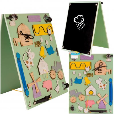 Kik KX4629 Dřevěná oboustranná manipulační tabule Farma – Hledejceny.cz