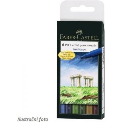 Faber-Castell 6710 Pitt Artist Pen Brush přírodní odstíny 6 ks