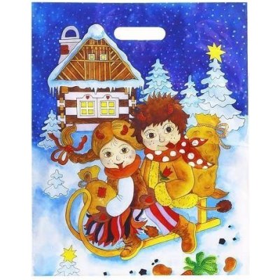 Lika Mikulášská igelitová taška - Čertíci na saních - 1028 – Zboží Dáma