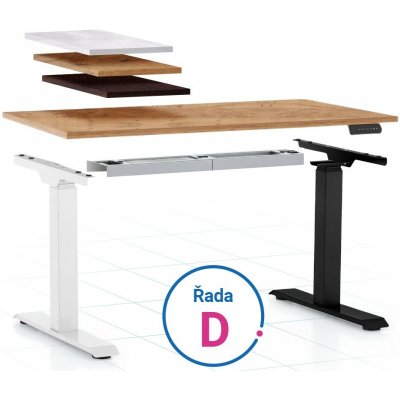 Rauman Výškově nastavitelný stůl OfficeTech D 140 x 80 cm – Zboží Dáma