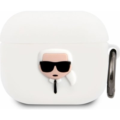 Karl Lagerfeld Karl Head Silikonové Pouzdro pro Apple AirPods 3 KLACA3SILKHWH