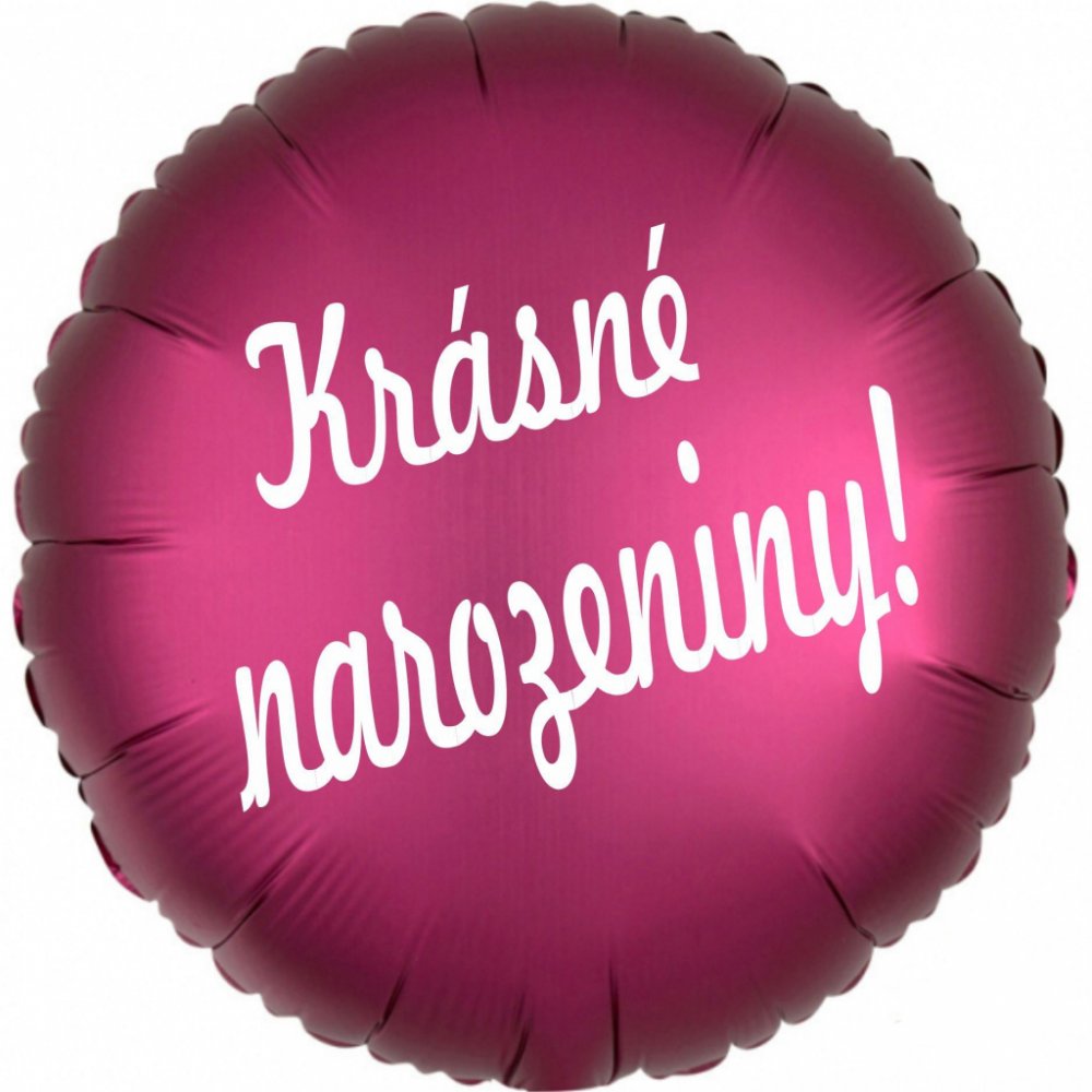 Fóliový balónek kruh tmavě růžový Krásné narozeniny ! — Heureka.cz