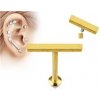 Piercing Šperky4U zlacený piercing do brady labreta obdélník LB1037GD-1206