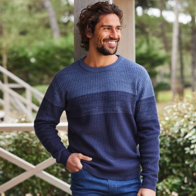 Blancheporte pulovr s optickým vzorem modrá – Zboží Mobilmania