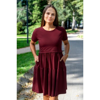 Jsem máma volnočasové kojicí šaty s kapsami Bordó – Hledejceny.cz