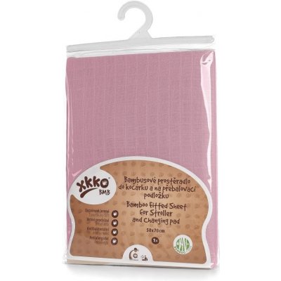 Kikko Bambusové prostěradlo s gumou XKKO BMB Baby Pink 50x70