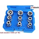 SATRA Nástrčné hlavice TORX-E 1/2", E10 - E24, 9 ks – Zboží Dáma