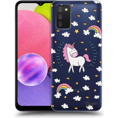 Pouzdro Picasee silikonové Samsung Galaxy A03s A037G - Unicorn star heaven čiré