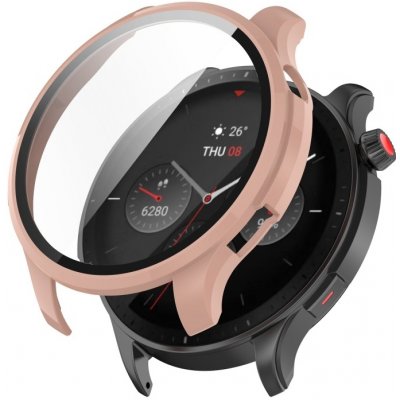 VSECHNONAMOBIL PC FULL COVER Plastový kryt se sklem Amazfit GTR 4 / GTR 4 Pro růžový 51414 – Zboží Živě