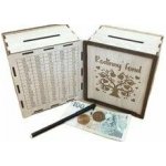 Pokladnička RODINNÝ FOND, zaškrt.pole, dřevo – Zboží Dáma