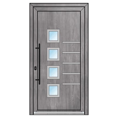 OknaDvereNaMiru.cz Vchodové dveře INOX 2101 ořech 110 x 200 cm – Zboží Mobilmania