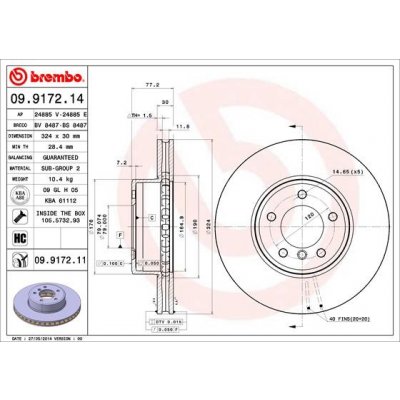 Brzdový kotouč BREMBO 09.9172.11 (09917211)