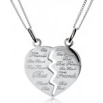 Šperky eshop Dva řetízky s dvojpřívěskem rozpůlené srdce Best friends stříbro SP59.29 – Zboží Mobilmania