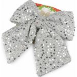 LADO Vánoční mašle s flitry 21x24 cm Varianta: 2 červená, Balení: 1 ks – Hledejceny.cz