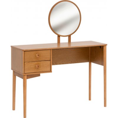 Atmosphera toaletní stolek s kulatým zrcadlem CHARLIE hnědý – Zboží Dáma