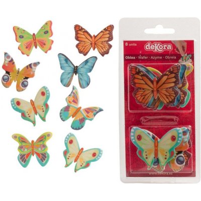 8ks motýlci z jedlého papíru na cupcake Dekora – Zboží Mobilmania