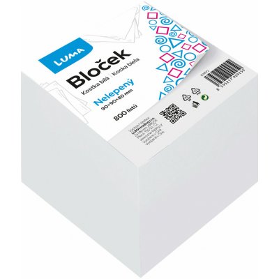 LUMA Trading Bloček kostka nelepená bílá 90 x 90 x 80 mm – Hledejceny.cz