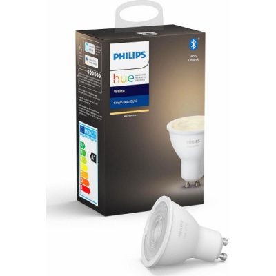 Philips Hue BT LED žárovka GU10 5.2W bílá 1 ks Chytrá LED žárovka 1ks 2700K Hue White, žárovka 5,5W GU10 – Zboží Mobilmania