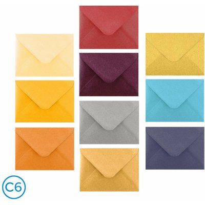 Obálka dopisní barevná C6 metal, 160 x 115mm mix – Zboží Dáma