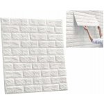 DAMPOD SHOP Tapeta samolepící pěnová 3D bílá cihla šířka 70,5 cm x výška 76,5 cm x tloušťka 0,3 cm – Sleviste.cz