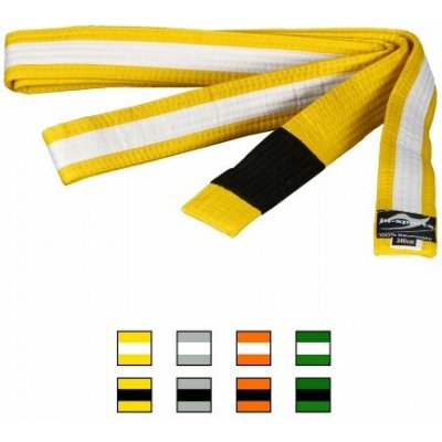Dětský pásek na BJJ Ju Sport - žlutý s bílým pruhem – Sleviste.cz