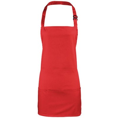 Premier Workwear Colours Gastro zástěra 2v1 PR159 Red Pantone 201C 60x62cm – Hledejceny.cz