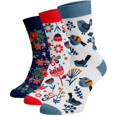 Zvýhodněný set 3 párů vysokých veselých ponožek Tradiční folklor Bavlna – Zboží Mobilmania