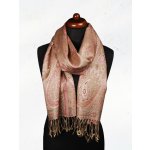 Hedvábná šála Super střední Norga zlatá s červenou – Zboží Mobilmania