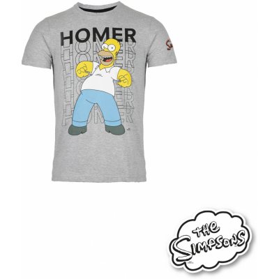 Pánské tričko Simpsons šedý melír Šedý melír