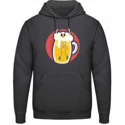 AWDis Hoodie Mikina Design Smrtka v Pivu Uhelná černá