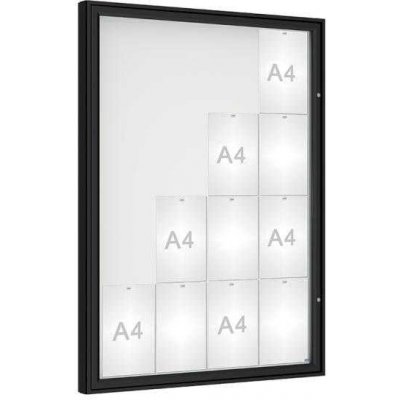 PROCITY Venkovní vitrína model 1000, 16 x A4, plexi, černá | Zboží Auto