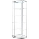 Expoint rohová vitrína se základnou ve tvaru pětiúhelníku záda MDF 55 x 60 x 180 x 35 cm – Zboží Živě
