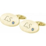Eppi manžetové knoflíčky s gravírem a diamanty Furud zlaté – Zboží Dáma
